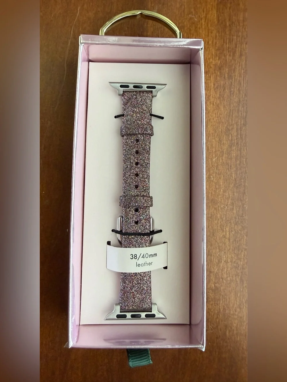 NIB kate spade Sparkly Glitter Leather Apple Watch Band